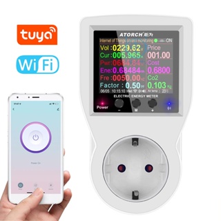 [mjia] Tuya Wifi ซ็อกเก็ตไฟฟ้าอัจฉริยะ หน้าจอสี 2.4 นิ้ว ควบคุมผ่านแอพโทรศัพท์มือถือ