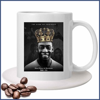 แก้วกาแฟเซรามิค ลาย Brazil FootKing Pele 2022 สําหรับแฟนฟุตบอล