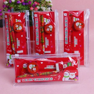 [jewelrybase] ชุดเครื่องเขียน กบเหลาดินสอ ลายคริสต์มาสน่ารัก ของขวัญ สําหรับโรงเรียน 5 ชิ้น ต่อแพ็ค