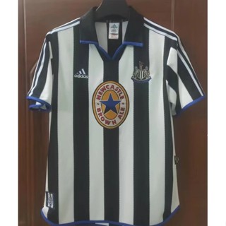 เสื้อกีฬาแขนสั้น ลายทีมชาติฟุตบอล Newcastle คุณภาพสูง สไตล์วินเทจ 99-00