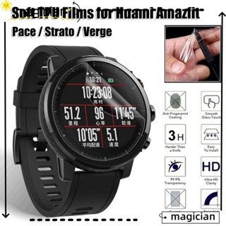 แผ่นฟิล์มใสป้องกันรอยขีดข่วนสําหรับ huami amazfit pacore stratos lite 1/2 ชิ้น