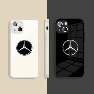 เคสโทรศัพท์มือถือกระจกนิรภัย กันกระแทก ลาย Mercedes Benz สําหรับ iPhone 11 14 13 12 Pro MAX X XS MAX Mini XR 7 8 Plus