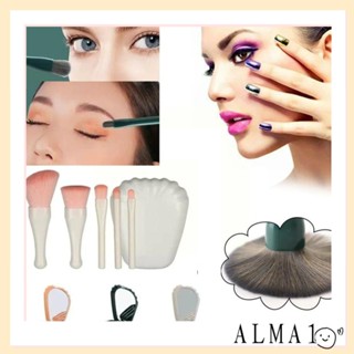 Alma Shell แปรงแต่งหน้า เครื่องมือความงาม แปรงแต่งหน้า แบบพกพา ใหม่ พร้อมกระจก เครื่องมือเครื่องสําอาง อายแชโดว์ ไฮไลท์ผู้หญิง เลดี้