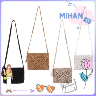 Mihan กระเป๋าถือกระเป๋าสะพายไหล่ถักโครเชต์สําหรับสตรี Crossbody สไตล์โบฮีเมียนหลากสีสัน