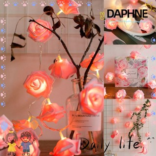 DAPHNE 10/20 หลอดไฟ กุหลาบ สายไฟ วาเลนไทน์ ตกแต่งงานแต่งงาน ปาร์ตี้ ตกแต่งบ้าน โคมไฟนางฟ้า