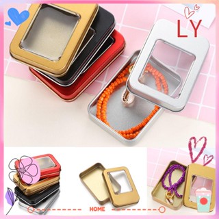 ✧LY-HOME✧ Crafts Storage Boxes Earrings Jewelry Metal Tin Can Box Headphones Coin Rectangular Candy Key Dampproof Containers/Multicolor