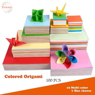 Pewany Origami กระดาษฉากหลัง สองด้าน 10 สี สําหรับตกแต่งผนังบ้าน DIY