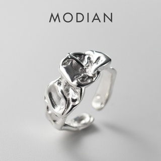 Modian แหวนเงินแท้ 925 ซ้อนกันได้ ปรับขนาดได้ 6-8 เครื่องประดับแฟชั่น สําหรับผู้หญิง ปาร์ตี้