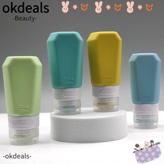 OKDEALS ชุดขวดใส่ตัวอย่าง ซิลิโคน ทรงสี่เหลี่ยม สําหรับเดินทาง