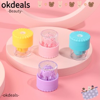 OKDEALS กล่องใส่เลนส์แว่นตา แบบหมุนได้ สําหรับเดินทาง