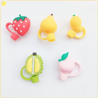 [LBE] 6-8mm Straw Sealing Tools 1pc Cartoon Fruit Silicone Straw Tips Drinking Dust Cap Splash Proof Plugs Cover Accessories