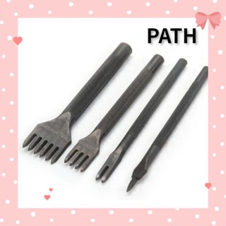 PATH เครื่องมือเจาะรูหนัง ทรงกลม 1 2 4 6 4 ชิ้น ด้ามจับกันลื่น 3 มม. สําหรับ DIY