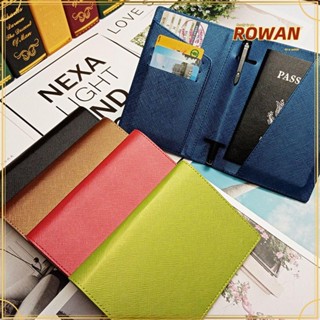 Rowans เคสใส่หนังสือเดินทาง หนัง PU อเนกประสงค์ แบบพกพา พร้อมช่องใส่ปากกา สําหรับผู้หญิง และผู้ชาย