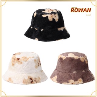 Rowans หมวกบักเก็ต ลายหมีน่ารัก สไตล์ฮาราจูกุ