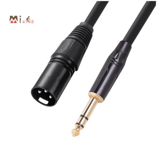 สายเคเบิลไมโครโฟนสเตอริโอ 6.35 มม. 1/4 นิ้ว ตัวผู้ เป็น XLR ตัวผู้ เป็น XLR ตัวผู้