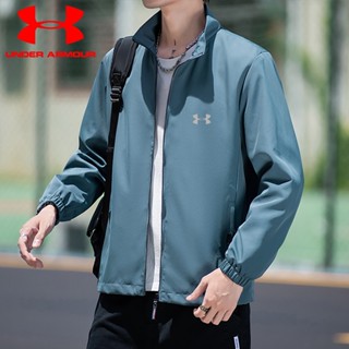 UNDER ARMOUR เสื้อแจ็กเก็ตบอมเบอร์ คอปกตั้ง ทรงหลวม สไตล์ญี่ปุ่น ฮ่องกง แฟชั่นฤดูใบไม้ผลิ และฤดูใบไม้ร่วง สําหรับผู้ชาย 2023 [M-4XL]