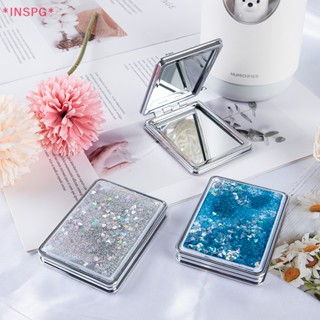 Inspg&gt; ใหม่ กระจกแต่งหน้า ขนาดเล็ก แบบพกพา สร้างสรรค์ พร้อมทรายไหล