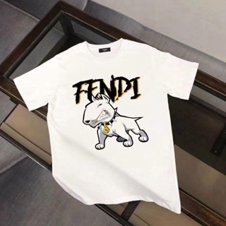 Fendi เสื้อยืดแขนสั้น พิมพ์ลาย สําหรับผู้ชาย และผู้หญิง