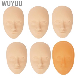 Wuyuu 5pcs Silicone Tattoo Practice Face 3D Microblading Cosmetic Training Fake Skins with Orange Skin Support Base Supplies