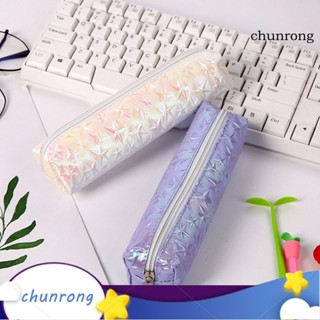 Chunrong กระเป๋าดินสอ มีซิป ความจุขนาดใหญ่ ที่ทนต่อการสึกหรอ ลวดลายประณีต สีสดใส กระเป๋าเครื่องเขียน