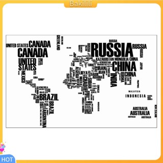 {Bakilili} สติกเกอร์ติดผนัง ลายแผนที่โลก ตัวอักษร สร้างสรรค์ ลอกออกได้ สําหรับตกแต่งบ้าน
