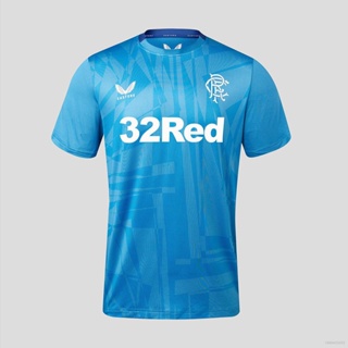 เสื้อกีฬาแขนสั้น ลายทีมชาติฟุตบอล Rangers 2023-2024 ชุดเหย้า สําหรับผู้ชาย