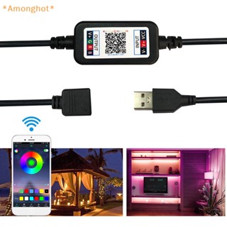 Amonghot&gt; ใหม่ แถบไฟ LED บลูทูธ ขนาดเล็ก ควบคุมผ่านแอพ RGB 5V 12V 24V สําหรับสมาร์ทโฟน