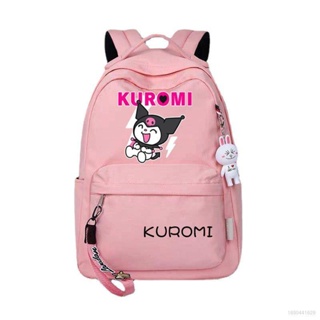 Good Sanrio Kuromi กระเป๋าเป้สะพายหลัง อเนกประสงค์ จุของได้เยอะ พิมพ์ลาย แฟชั่นสําหรับผู้หญิง และผู้ชาย