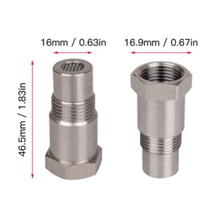 2pcs Universal Extension Filter Oxygen O2 Sensor Connector Extender Spacer Internal Thread M18*1.5 Stainless Steel Adapter Auto Parts