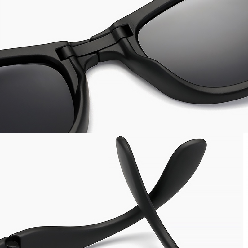 แว่นตากันแดด uv400 แบบพับได้ เหมาะกับการขับขี่ เล่นกีฬา สําหรับผู้ชาย PTQ - รูปที่ 4