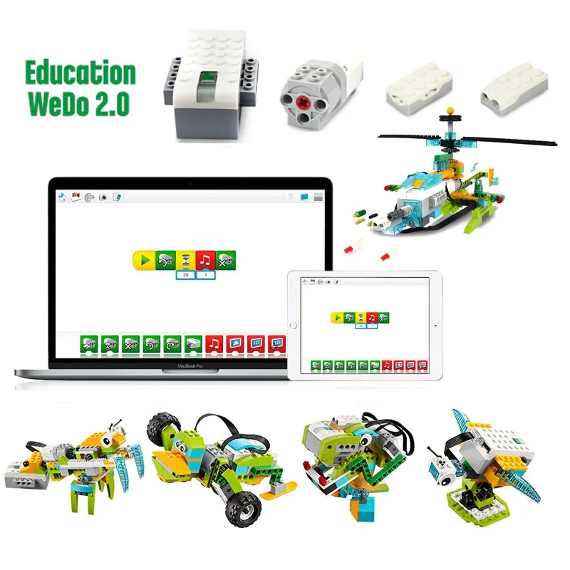 ชุดบล็อกตัวต่อหุ่นยนต์ WeDo 2.0 2023 เข้ากันได้กับ 45300 STEAM ของเล่นเสริมการเรียนรู้เด็ก DIY