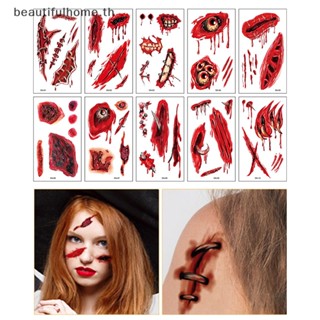 ｛Halloween Decor｝สติกเกอร์รอยสักชั่วคราว ลายฮาโลวีน 10 แผ่น