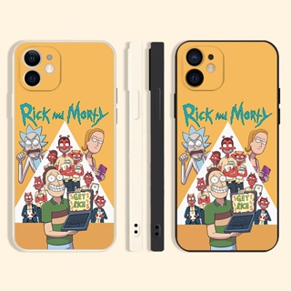 animation เคสไอโฟน 13 pro max case iPhone 7 8 Plus Se 2020 8พลัส Rick Morty cover 14 13 12 11 pro X Xr Xs Max เคส