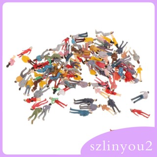 [szlinyou2] ฟิกเกอร์คนเพ้นท์สี ขนาดเล็ก สําหรับรถไฟ 1:50 100 ชิ้น