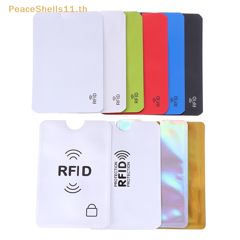 Peaceshells ปลอกฟอยล์ป้องกันบัตรเครดิต RFID 10 ชิ้น