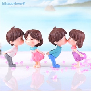 Hihappyhour ตุ๊กตาคู่รักจูบจิ๋ว สําหรับตกแต่งสวนขวด 2 ชิ้น