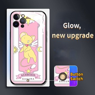 เคสโทรศัพท์มือถือกระจก ลายการ์ตูนเซเลอร์มูน มีไฟกระพริบ LED สําหรับ iPhone 14Promax 14Plus 13Promax 12ProMax 7plus 8plus XR XS X XSMAX 11ProMax 11pro