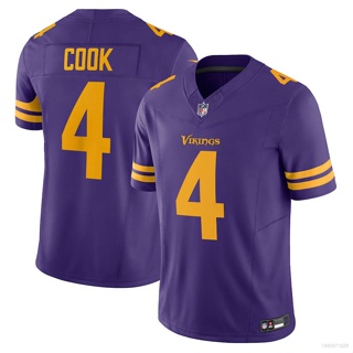 Hq1 NFL Minnesota Vikings F.U.S.E. เสื้อกีฬาแขนสั้น ลายทีมฟุตบอล Dalvin Cook พลัสไซซ์ QH1