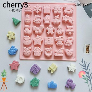 Cherry3 ถุงมือ ลายซานตาคลอส สโนว์แมน 25 ช่อง แฮนด์เมด สําหรับทําขนม ของขวัญคริสต์มาส