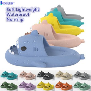 Shark Slipper สำหรับผู้ใหญ่/กันลื่นสำหรับคู่รัก/รองเท้าแตะสำหรับอาบน้ำที่มีพื้นรองเท้าหนาใช้กลางแจ้ง/สำหรับทุกเพศ KDURANT