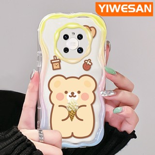 เคสใส แบบนิ่ม ลายการ์ตูนหมี กันกระแทก สําหรับ Huawei Mate 30 Pro Mate 40 Pro P30 Pro P40