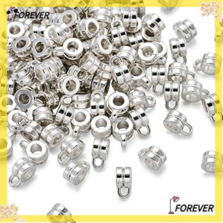 Forever ลูกปัดสไลด์เชื่อมต่อ สีเงิน เป็นมิตรกับสิ่งแวดล้อม 9x7x4 มม. สําหรับผู้หญิง 200 ชิ้น