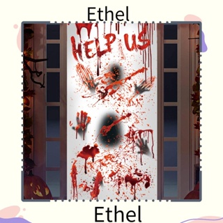 Ethel1 โปสเตอร์สติกเกอร์ ลายผีเลือด น่ากลัว สําหรับตกแต่งประตู หน้าต่าง ปาร์ตี้ฮาโลวีน