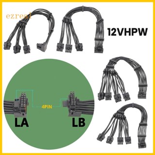 Ez 16AWG 12VHPWR PCIE5 0 3x8pin to16Pin 12+4P ตัวผู้ 90° พาวเวอร์ขยาย 30 50 6 ซม.