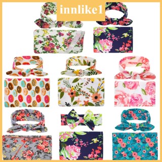 Innlike1 2 ชิ้น เด็ก โบ ที่คาดผม ผ้าห่อตัว ผ้าห่ม ผ้าขนหนูอาบน้ํา ทารกแรกเกิด พร็อพถ่ายภาพ