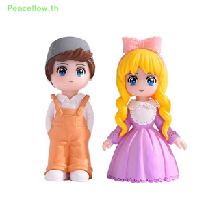 Peacellow ฟิกเกอร์เรซิ่น รูปเก้าอี้คู่รัก การ์ตูนน่ารัก สําหรับตกแต่งบ้าน สวน โต๊ะ 1 ชุด