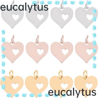 Eucalytus1 จี้สเตนเลส รูปหัวใจ แบน เรียบเนียน เครื่องประดับ สําหรับหัวใจ