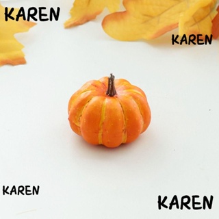 Karen ฟักทองปลอม สีเหลือง สีขาว สําหรับตกแต่งบ้าน เทศกาลฮาโลวีน DIY 6 ชิ้น