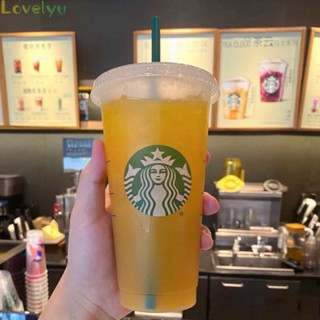 ⭐จัดส่ง 24 ชั่วโมง ⭐Starbucks แก้วหลอดดูดน้ําพลาสติก พร้อมฝาปิด และหลอด สีเขียว ใช้ซ้ําได้ 700 มล. 1/5 ชิ้น