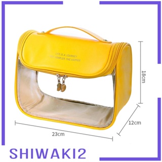 [Shiwaki2] กระเป๋าเครื่องสําอาง แบบใส มีซิป เหมาะกับการเดินทาง สําหรับผู้ชาย และผู้หญิง